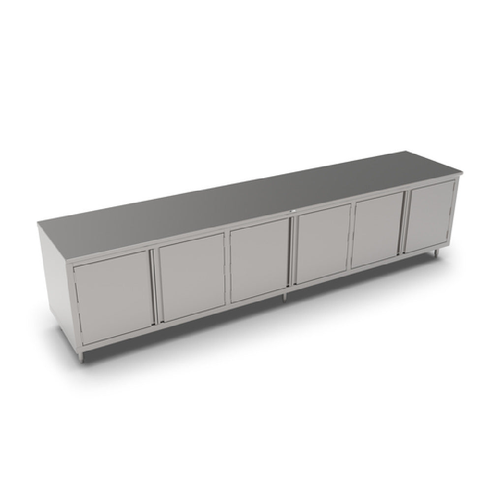 John Boos 4CH6-24144 Work Table Cabinet Base With (3) Sets Of Hinged Doors 144"W X 24"D