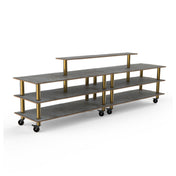 Steelite MGCMLB19GBXW - Modular Double Display Buffet Grey Slate Brushed Br, 142.0" X 29.5" X 47.0"