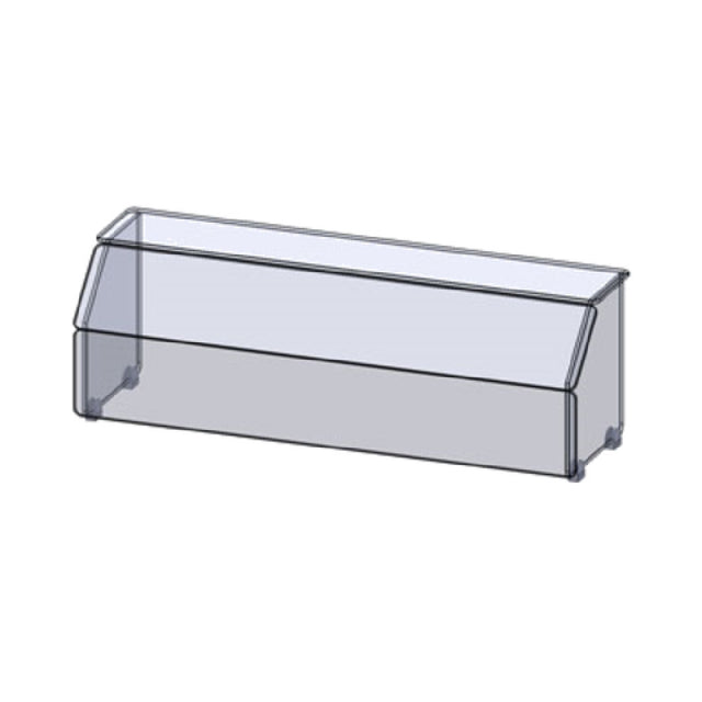 Premier Metal & Glass TMU3 Infinity UV Bonded Fixed Full-Service Sneeze Guard Single Sided Guard With Top Shelf
