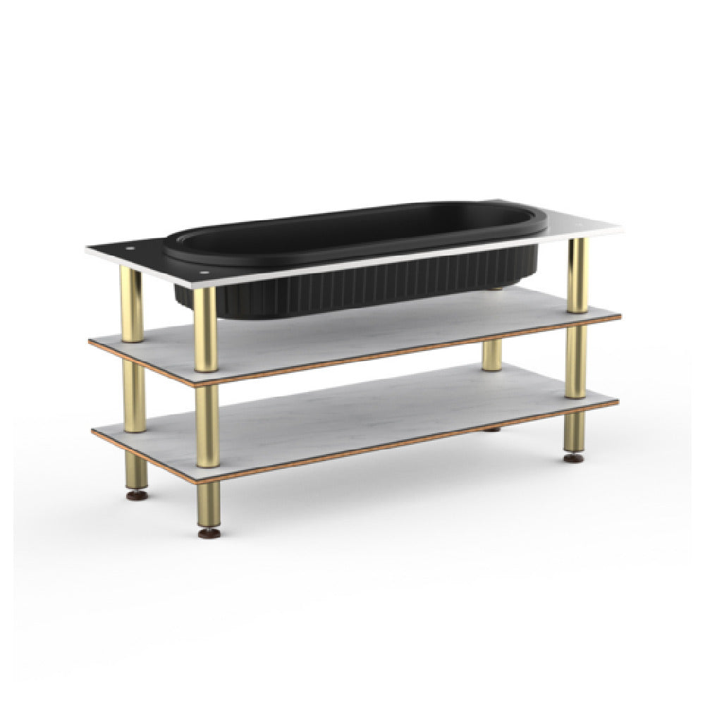 Steelite MGCMLE03CBXF - Modular Salad Bar Unit White Carrera Brushed Brass, Modular