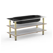 Steelite MGCMLE03CBXF - Modular Salad Bar Unit White Carrera Brushed Brass, Modular
