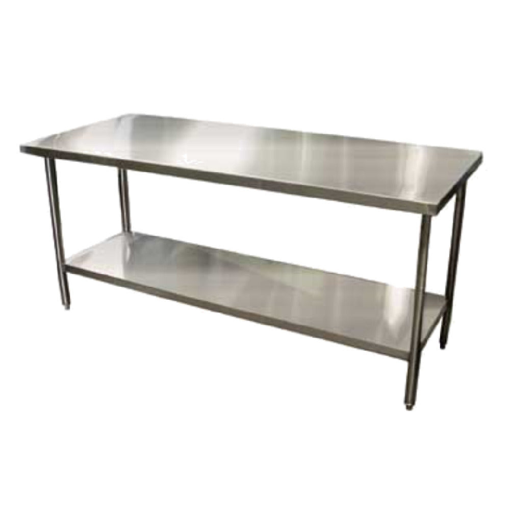 Winholt DTS-2484-14 Work Table 84"W X 24"D X 34"H 14/304 Stainless Steel Top
