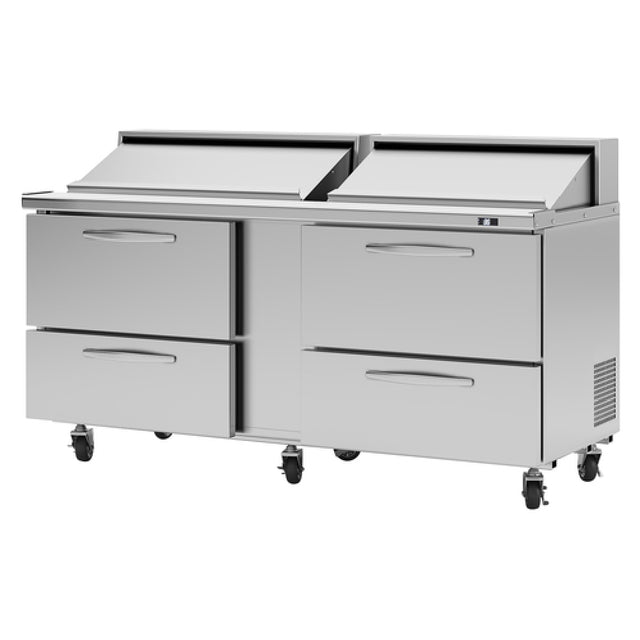 Turbo Air PST-72-D4-N PRO Series Sandwich/Salad Unit Two-section Rear Mount Self-contained Compressor