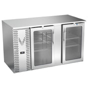 Victory VBB58HC-G-S - Back Bar Refrigerator, Two-section, 58"W X 29-11/16”D X 34"H
