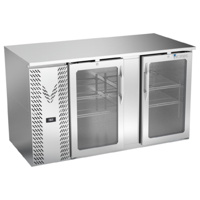 Victory VBB58HC-G-S - Back Bar Refrigerator, Two-section, 58"W X 29-11/16”D X 34"H