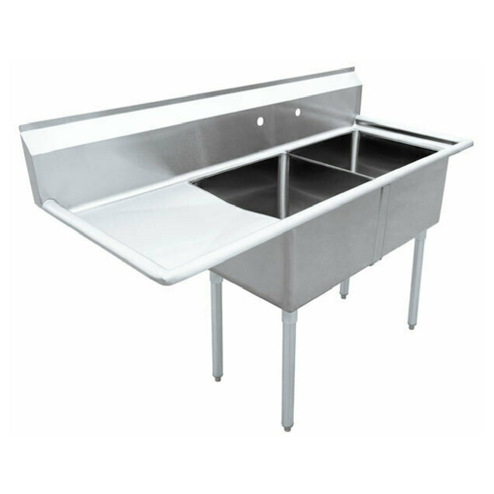 Omcan 43768 (43768) Pot Sink (2) 18" Front To Back X 18" Wide X 11" Deep Bowls