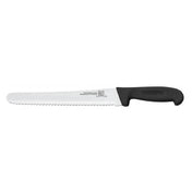 Omcan 12452 (12452) Slicing Knife 10" Curved Wave Edge Blade Polypropylene Black Handle