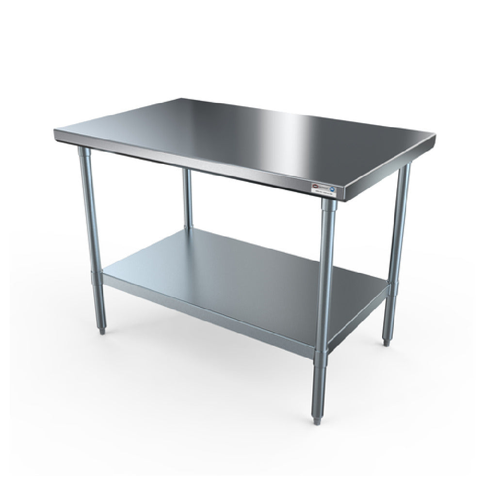 NBR Equipment TG-6024 Economy Work Table 60"W X 24"D X 35-3/4"H Overall Size 18/430 Stainless Steel Flat Top