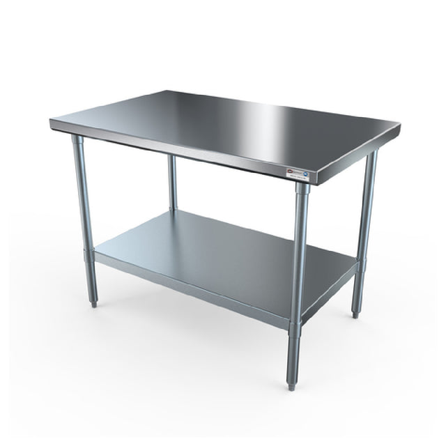 NBR Equipment TG-6024 Economy Work Table 60"W X 24"D X 35-3/4"H Overall Size 18/430 Stainless Steel Flat Top