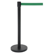 Hubert 73619 - Stanchion, Includes: (1) 40"H Post, (1) 14" Dia. Flat 30 Lb. Base With Protective Rubber Floor Guards & (1) 7' Green Belt