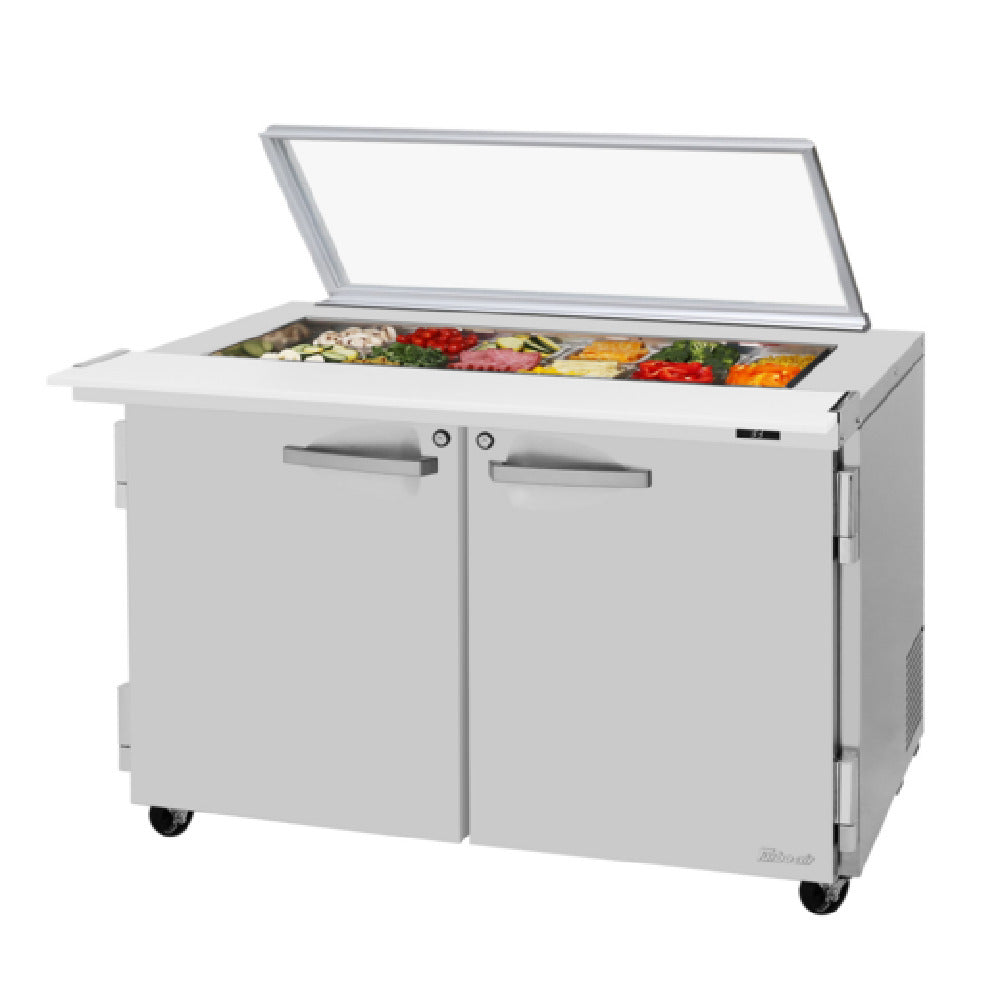 Turbo Air PST-48-18-N-GL PRO Series Mega Top Sandwich/Salad Prep Table With Glass Lid