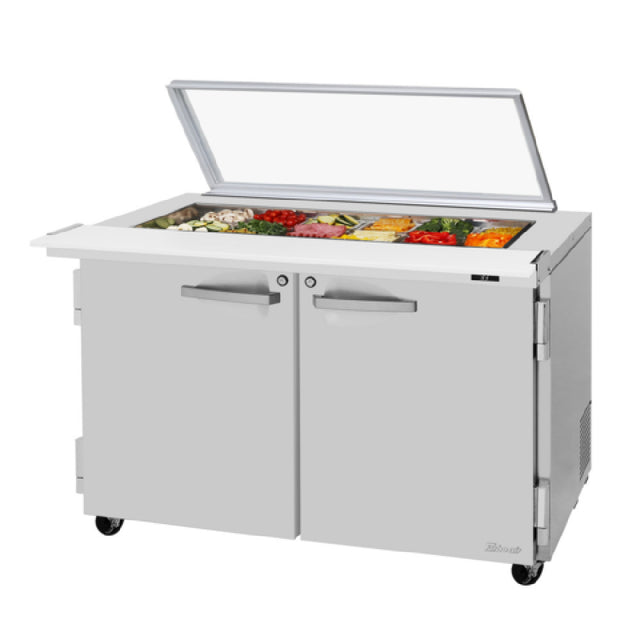 Turbo Air PST-48-18-N-GL PRO Series Mega Top Sandwich/Salad Prep Table With Glass Lid