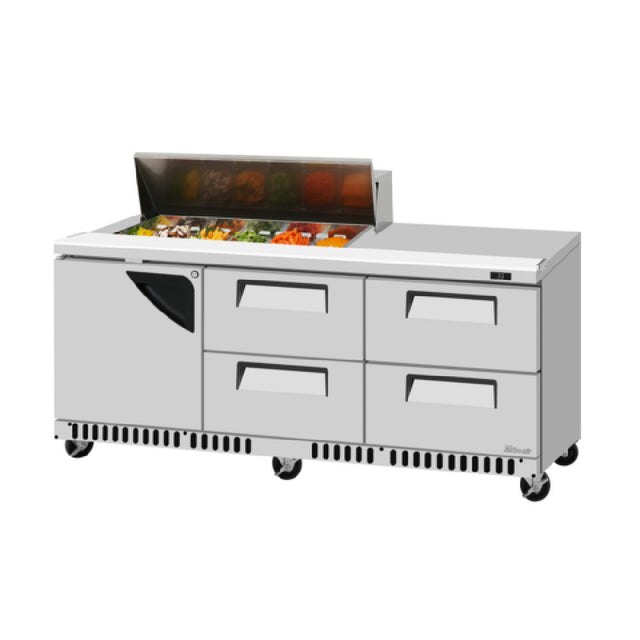 Turbo Air TST-72SD-12S-D4R(L)-FB-N(-LW) Super Deluxe Sandwich/Salad Prep + Work Station