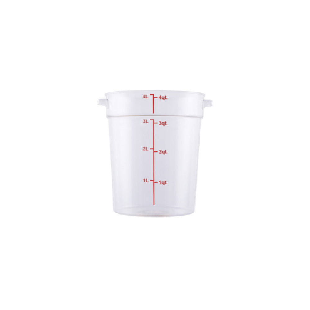 CAC China FS1P-4C Food Storage Container 4 Qt. Round