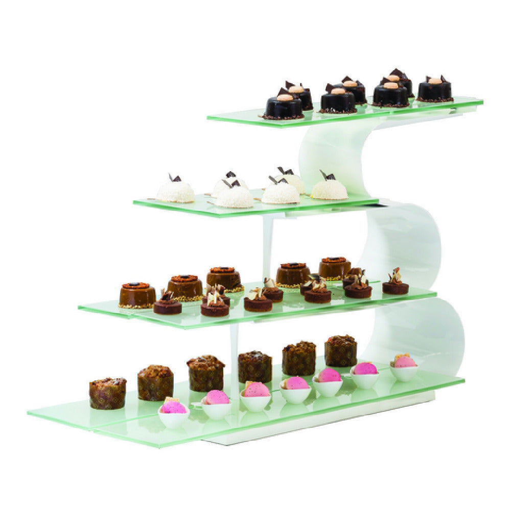 Steelite DW412WVW - 4 Tier Wave Display Set, 40.0" X 16.0" X 25.5", Display Systm & Riser