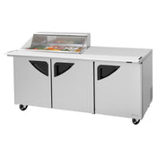Turbo Air TST-72SD-15M-N-CL Super Deluxe Sandwich/Salad Mega Top Unit Three-section