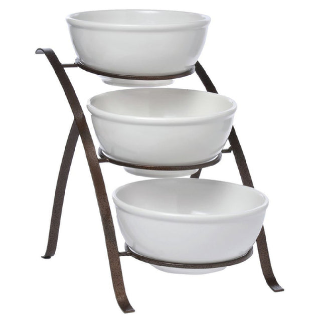 Hubert 13600 - X-Pressly Bamboo™ Bowl Stand, 3-tier, 12" X 17-1/2" X 16-1/2"H