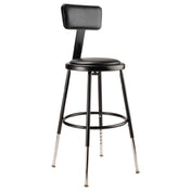 National Public Seating 6418HB-10 NPS® Heavy Duty Steel Stool With Backrest 19"-27"