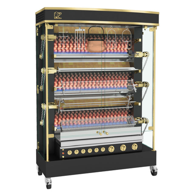 Rotisol MF1375-6G-LUX_LP MasterFlame 'Rustic-Style' Rotisserie Oven Gas Floor Model