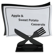 Hubert 45252 - Sign Holder, 2" X 1-5/8" X 1-1/2"H, Knife & Fork Design