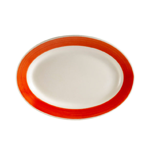 CAC China R-34-R Rainbow Platter 9-3/8"L X 6-1/4"W X 3/4"H Oval