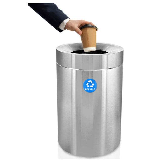 Alpine Industries ALP475-50-R Recycling Can 50 Gallon Stainless Steel