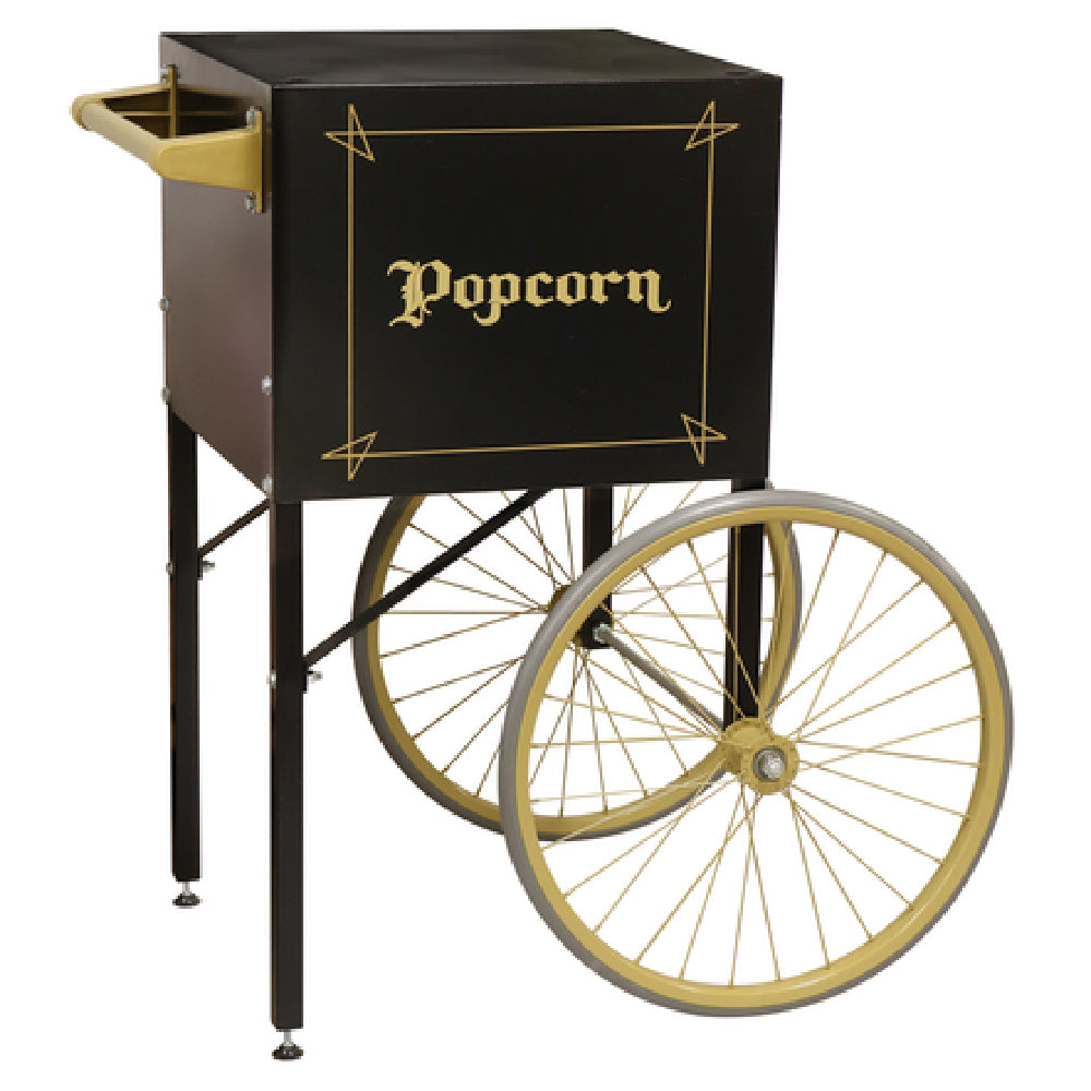 Gold Medal 2689BKG - Black & Gold Fun Pop Cart, 18-1/4" X 18-1/4", Silk-screened "Popcorn" Graphic