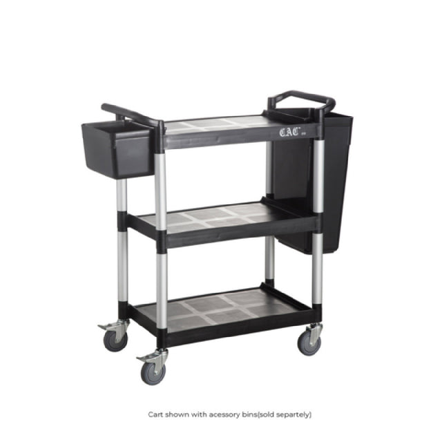 CAC China BTUC-17BK Utility Cart 31-7/8"L X 17-1/8"W X 35-7/8"H 3-tier