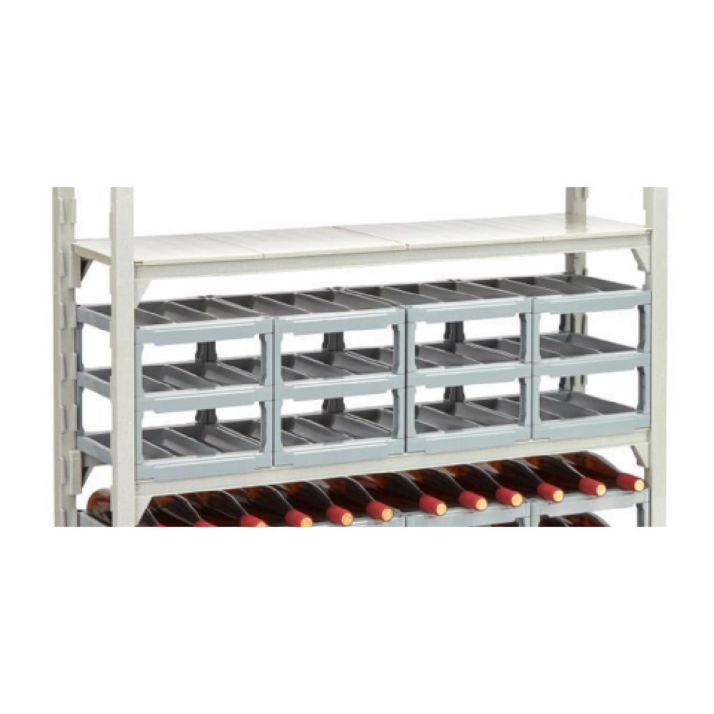 Cambro CSWRKIT14P12151 Camshelivng Wine Rack Kit Includes: Pack Of (12) Each Wine Rack 14" Cradles And (8) Bags Of (4) Each Connectors (32 Total Connectors)