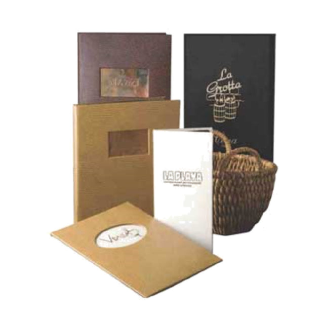 Menu Solutions OST140D Menu Cover Holds 8-1/2" X 14" Inserts Triple Panel Booklet With 4 Views
