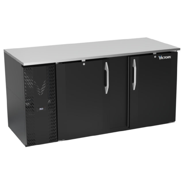 Victory VBB68HC-B - Back Bar Refrigerator, Two-section, 68"W X 30-1/8"D X 34"H