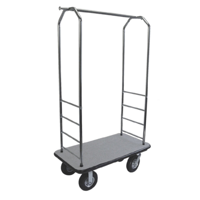 Central Specialties 2000BK-080-GRY Easy Mover™ Bellman's Cart 43"W X 23"D X 72-1/2"H 1" Tubular Chrome Frame