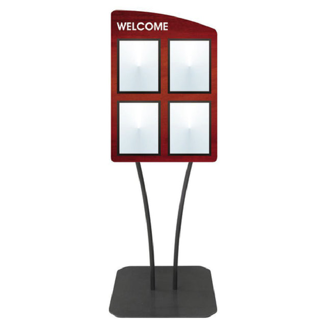 Hubert 26710 - Menu Board, 4-pocket, Floor Stand