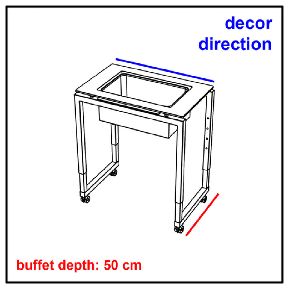 BauscherHepp VE-51049 Venta® Buffet Table With Ice Well The Opening Can Be Closed With Insert Panel
