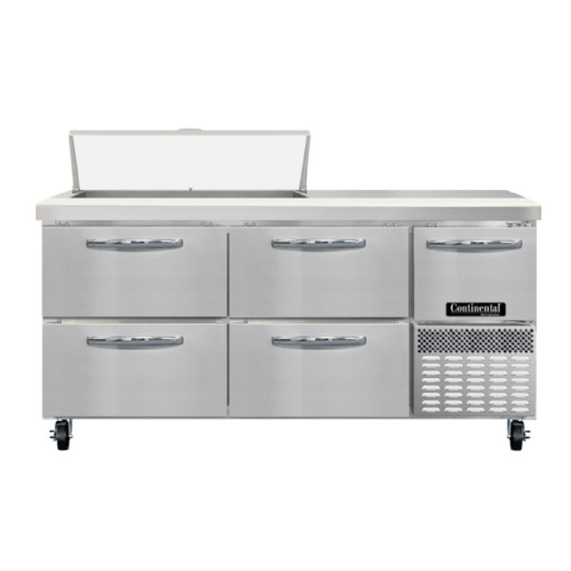 Continental Refrigerator RA68SN10-D Refrigerated Base Shallow Depth Sandwich Unit