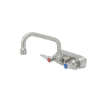 T&S Brass S-1115 EverSteel 4" Stainless Steel Wall Mount Workboard Faucet With Stainless Steel Lever Handles And 6" Stainless Steel Swing Nozzle With 2.2 GPM Stainless Steel Aerator
