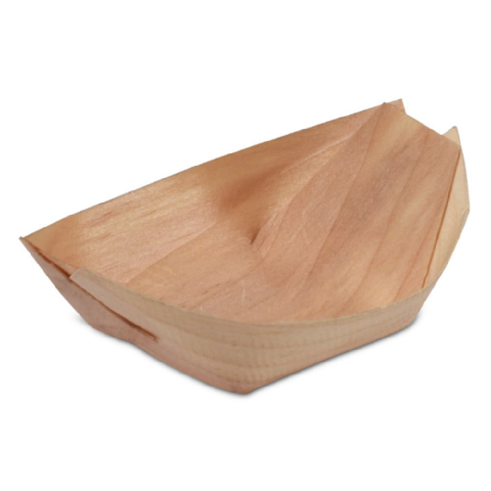 JB Prince RB329 2.5 Poplar Wood Serving Boat 2.5"W X 1.5"D X 0.5"H Bamboo (50 Pack)