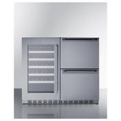 Summit ADRWC36 - Combination Wine Cellar & 2-Drawer Refrigerator, 36" Wide, ADA Compliant (32 3/8" High)