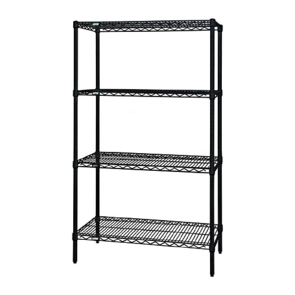 Quantum WR54-1272BK Wire Shelving Starter Kit 72"W X 12"D X 54"H 600 800 Lb. Capacity