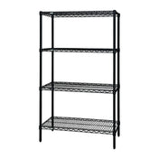 Quantum WR86-1442BK Wire Shelving Starter Kit 42"W X 14"D X 86"H 600 800 Lb. Capacity