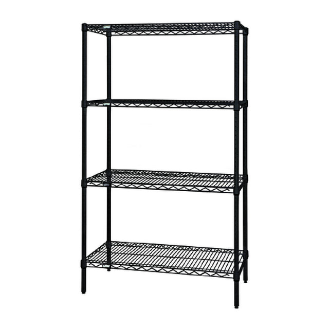 Quantum WR86-1260BK Wire Shelving Starter Kit 60"W X 12"D X 86"H 600 800 Lb. Capacity