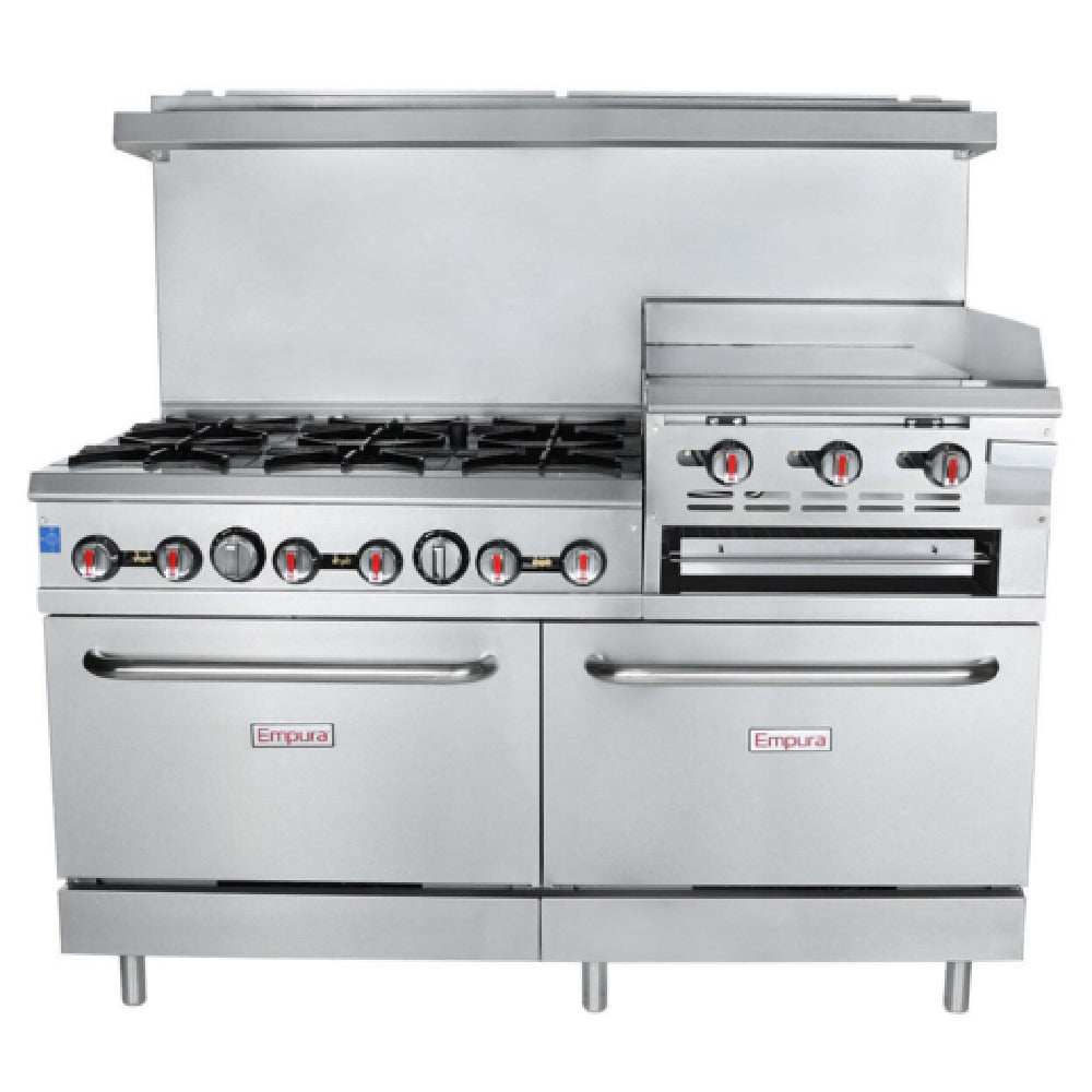 Empura EGR60-GS24_LP - Double Base Gas Range, Liquid Propane, 60"W X 32-5/8"D X 60-1/8"H