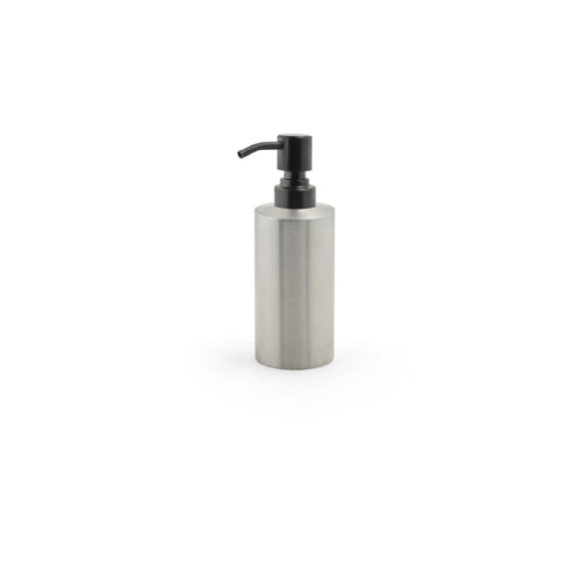 FOH RSP011BSS22 12oz Brushed Stainless Pump Silver With Matte Black Top Includes One RSP010BSS22-BTM 12oz Brushed Stainless Pump Base Silver