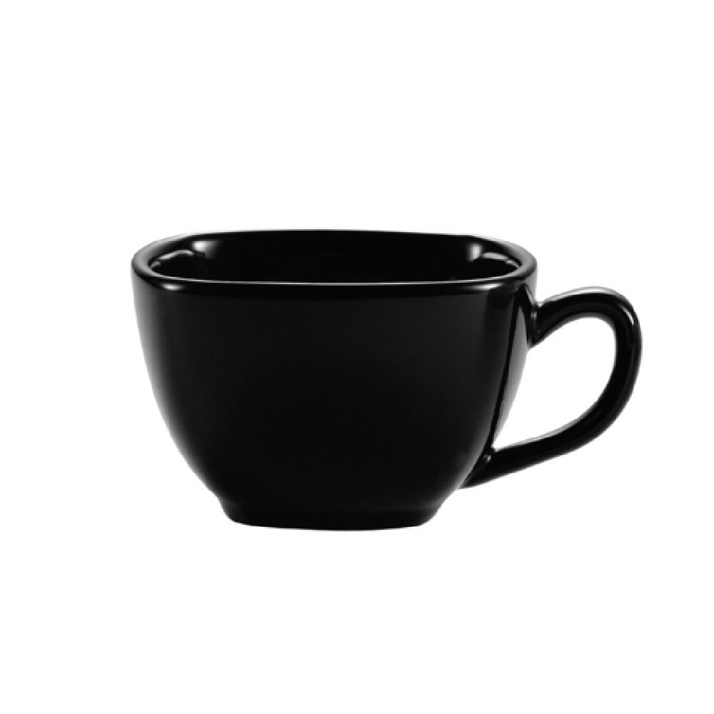 CAC China KC-1-BLK Color Arts Coffee Cup 8 Oz. 3-3/4"L X 3-3/4"W X 2-1/2"H