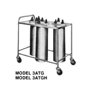 Piper Products 3ATG75 - Plate Dispenser, Open Tubular Frame, Mobile Design