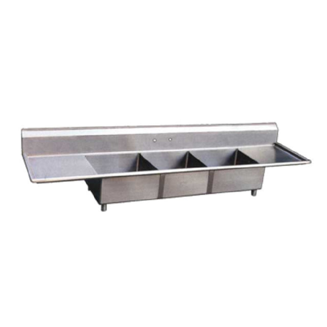 Omcan 22117 (22117) Pot Sink (3) 18" Front To Back X 18" Wide X 11" Deep Bowls