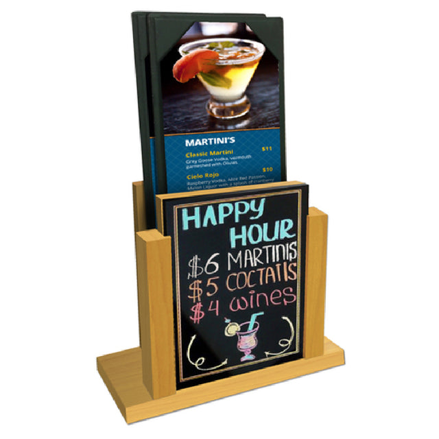 Menu Solutions WDMH-WET_SKY-BLUE Menu Holder 4" X 6" Removable Black Wet Erase Board