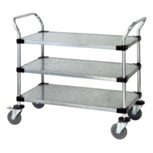 Quantum WRC-2442-3G Utility Cart 42"W X 24"D X 37-1/2"H (3) Galvanized Solid Shelves