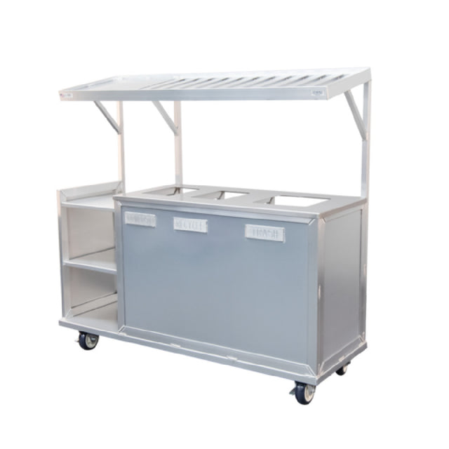 New Age Industrial 54238 Dish Zone Mobile Bussing Station Aluminum Indoor/outdoor
