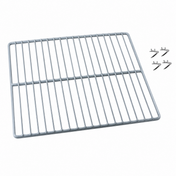 A silver metal wire rack with evenly spaced bars is shown on a white background. Four small, matching metal brackets are placed to the right, making this Arctic Air shelf kit ideal for use in an oven or refrigerator. Suitable for AR49/AF49 models.
